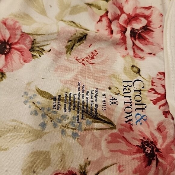 croft and barrow Soft Stretchy Night Gown 4x Pink Floral Sleepwear Pj 40"L - Picture 4 of 6